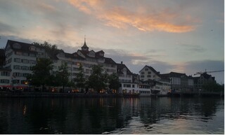 The old town of Zurich during sunset